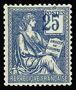 N°114a 25c bleu, neuf *, TB. Signé A.Brun