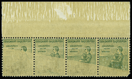 N°163 variété impression recto-verso sur une bande