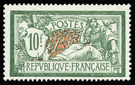 N°207 10f vert et rouge, bon centrage, neuf **, TB