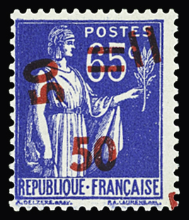 N°479b variété double surcharge dont une verticale,