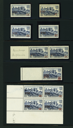 N°490 Carcassonne, ensemble de variétés : double surcharge,