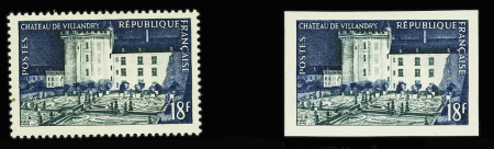 N°995 Essai de couleur en bleu, et n°995a ND, neuf