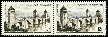 N°1039a Pont Valentré, variété impression sur raccord