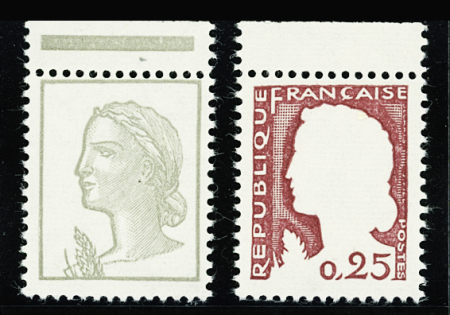 N°1263g/h, variétés gris et rouge omis, neuf **, TB.