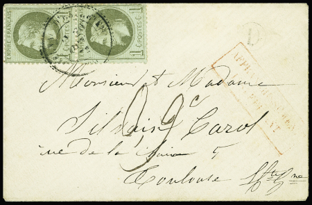 Rare taxe "9c" manuscrite sur enveloppe locale non