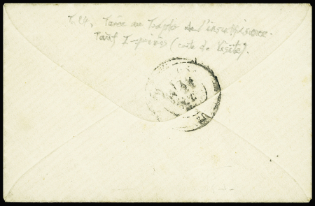 Rare taxe "9c" manuscrite sur enveloppe locale non