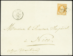 France N°23 40c orange obl. GC 2387 sur enveloppe avec