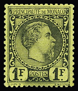 N°9 1f noir sur jaune, neuf *, très bon centrage, TB.