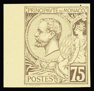 N°19 75c NON DENTELE sur bristol, toujours sans gomme,