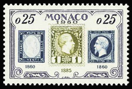 N°525b 75è anniversaire du timbre monégasque, variété
