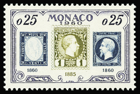 N°525b 75è anniversaire du timbre monégasque, variété
