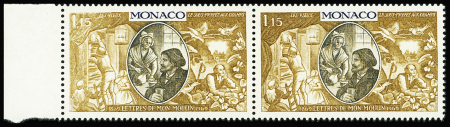 N°796 variété jaune sur un côté du timbre en paire
