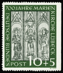 N°25 10p+5p Mariakirche Lübeck, NON DENTELE, neuf **,
