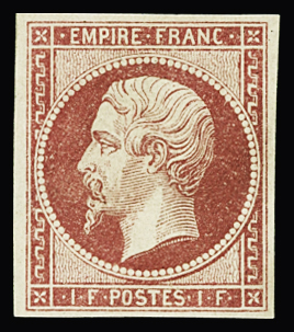 N° 18, 1fr Carmin, avec cachet SPERATI REPRODUCTION,