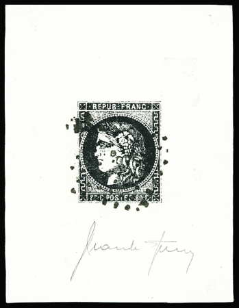 N°49 80c, épreuve en noir, Type A de Sperati, au dos