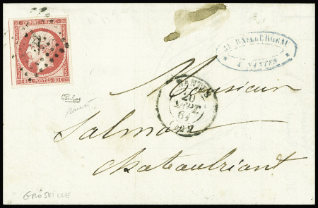 N°17Bd 80c groseille sur lettre pour Châteaubriant