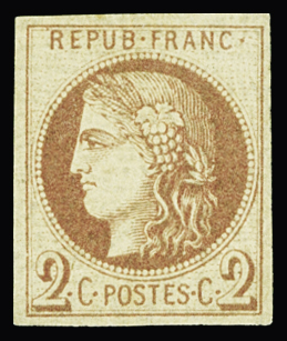 N°40Ab 2c brun-rouge, impression fine, Report 1, neuf