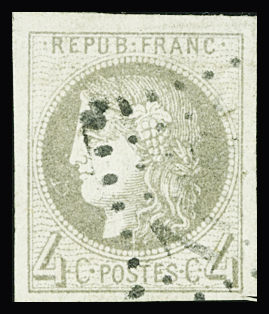 N°41Ba 4c gris jaunâtre, Report 2, obl. GC, TTB. Signé