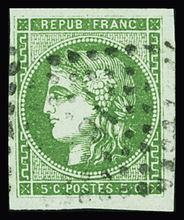 N°42Ba 5c vert-jaune foncé, obl. PC du GC 18 (Aigrefeuille,