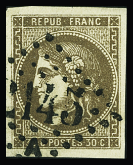 N°47d 30c brun foncé, obl. GC 2145 A (Lyon, Rhône),