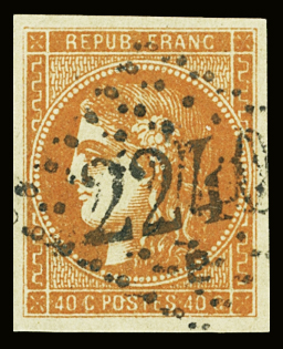 N°48 40c orange foncé, obl. GC 2240 (Marseille, Bouches-du-Rhône),