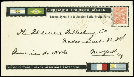 5.2.1925 - Ligne Mermoz - Vol d'essai Rio - Récife par Vachet accidenté au décollage à Bahia, env spéciale Latécoère (Muller n°6 - Brésil). TB