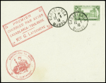 COLLECTION DE LETTRES DE LA LIGNE MERMOZ Maroc n°66 OBL Casablanca (12.3.1919) sur env. témoin sans adresse avec cachet rect rouge