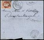 N°32 OBL étoile muette + CAD "Paris (60)" (1 nov 70) sur ballon monté pour Constantinople par voie de terre (AFF 80c) avec arrivée 12 nov. RR et TB