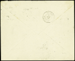 Nouvelle Calédonie n°124 + 13a + 147 + 148, 2 pièces + 141 + 154 avec petite surcharge "par avion" OBL Nouméa (9.5.1931) sur lettre pour Thio