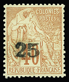 N°3 25 sur 40c orange, neuf *, pli, aspect TB