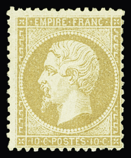 N°21 10c bistre, centrage habituel, neuf *, TB