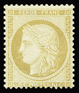 N°36 10c bistre-jaune, neuf *, ch. légère, TB