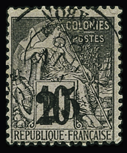 N°9 25 sur 10c noir sur lilas, obl., TB