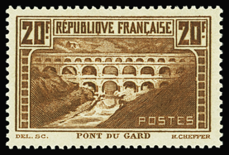 N°262 Pont du Gard, 20f. chaudron, T IIB, neuf **, TB