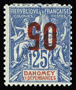 N°37a 05 sur 25c. bleu, surcharge RENVERSEE, neuf *, TB
