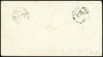 N°6 1f carmin, 3 très grandes marges, obl. Los. DS s. Env., càd (DS) PARIS (DS) 22/1/53, DOUBLE PORT pour le Duché de SAXE MEININGEN, TTB, certif. J.F. Brun