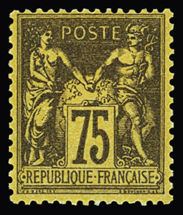 N°99 75c violet sur orange, nuance foncée, neuf *, TB
