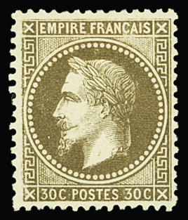 N°30 30c brun, impression usée, neuf *, forte ch., sinon TB
