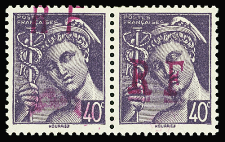 NIORT N°17 40c violet, Mercure, T I et II se tenant, neuf *, TB, signés Mayer