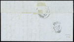 N°60 oblitération linéaire bleue BOGHARI s. LAC du 25/1/73, au verso càd MEDEAH 26/1 et arrivée ALGER 27/1, TB