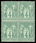 N°63 4c vert, BLOC de 4, bien centré, neuf **, TTB