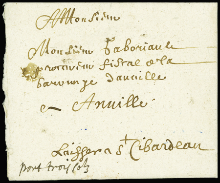 LAC de POITIERS 10 Mai 1639, "Port trois sols", RR et TB