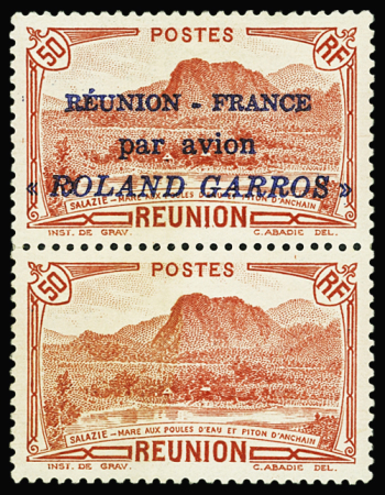 N°1a 50c. Roland Garros tenant à non surchargé, neuf *, forte charnière, TB
