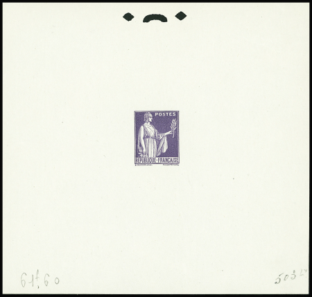 N°363 Paix, épreuve d'état en violet SANS la valeur, TB