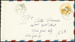 Env. Entier US 6c. orange obl. càd POSTE NAVALE 13/10/44, à côté càd Hexag. BATIMENT de LIGNE RICHELIEU 10/10 et Censure, pour New-York, RR et TB. J