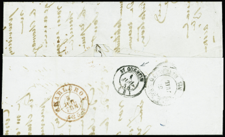 N°14A 20c bleu, T I, PAIRE obl. PC 2339 s. LAC, càd T15 ORIGNY-Ste-BENOITE 1/7/(54), passage St QUENTIN 1/7/54 et arr. CHARLEROY 5/7
