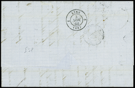 N°22 20c bleu, obl. GRILLE s. LAC, càd CORPS EXPED. D'ITALIE 2e DIVISION 31/10/66, Superbe
