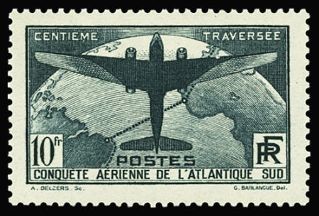N°321 Atlantique Sud, 10f. vert foncé, neuf **, TB