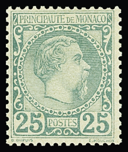 N°6 25c vert, bien centré et inf. ch., TB