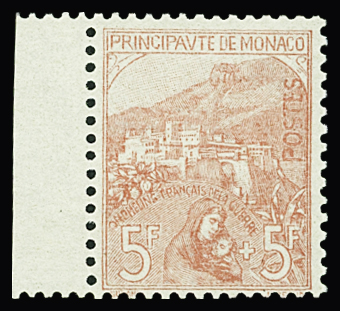 N°33 5f + 5f. rose sur verdâtre, neuf **, inf. point d'origine dans la g., invisible au recto, bdf, TB